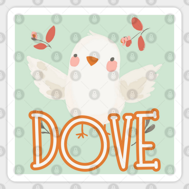 Boho Dove Alphabet Design - Cute Animal Art with Elegant Letters Sticker by TuncGK