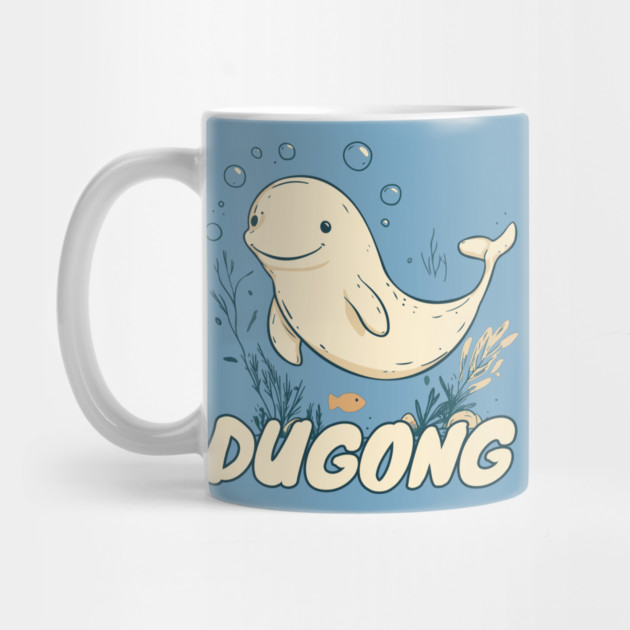 Cute Dugong Cartoon with Letter D - Fun Sea Animal Alphabet Design by TuncGK