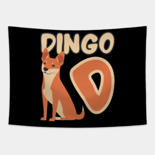 Aesthetic Dingo with Letter D - Playful Alphabet Animal Design Tapestry
