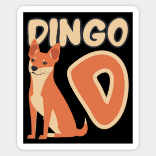 Aesthetic Dingo with Letter D - Playful Alphabet Animal Design Sticker