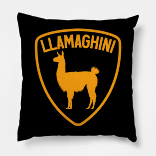 Funny Llamaghini parody design Pillow