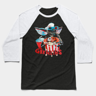 Gremlins Watch a Movie Baseball T-Shirt