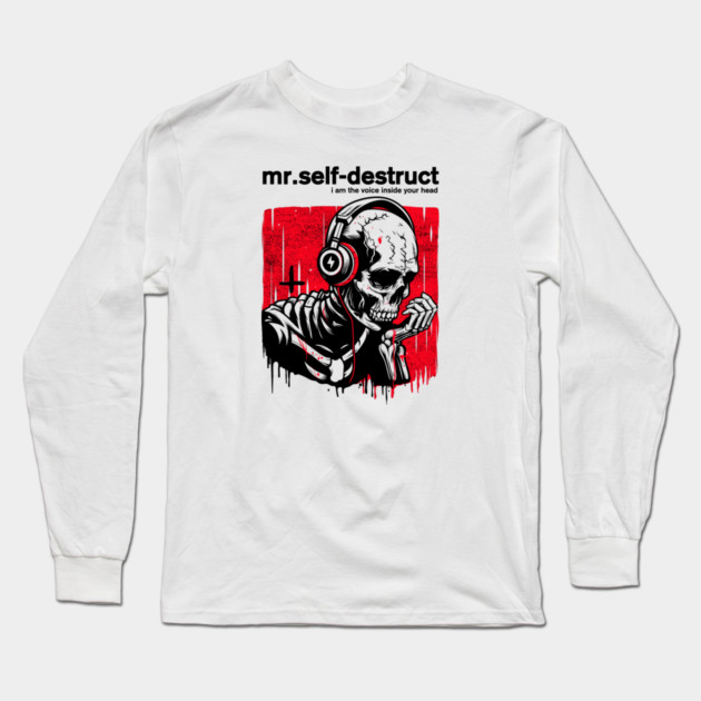 Mr. SELF-DESTRUCT Long Sleeve T-Shirt by artslaves
