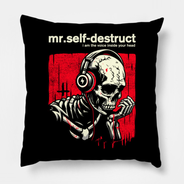 Mr. SELF-DESTRUCT Pillow by artslaves