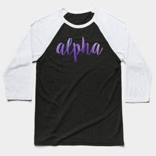 Purple Alpha Baseball T-Shirt