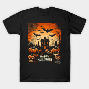 Happy Halloween - Dark Edition - Old Movie Poster Style T-Shirt