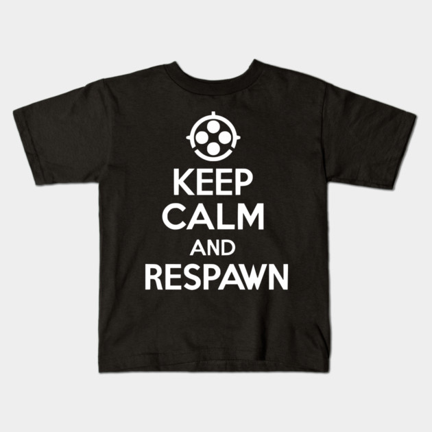 Keep Calm and Respawn Kids T-Shirt by Frank Ring