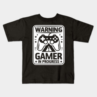 Warning Gamer in Progress Kids T-Shirt