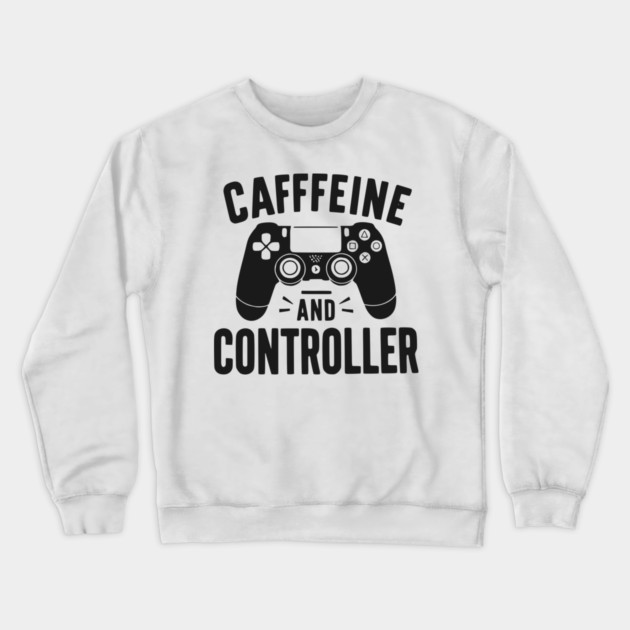 Caffeine and Controller Crewneck Sweatshirt by Frank Ring