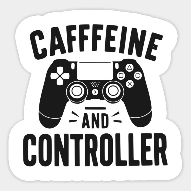 Caffeine and Controller Sticker by Frank Ring