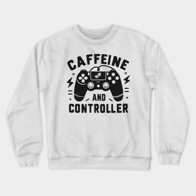 Caffeine and Controller Crewneck Sweatshirt by Frank Ring