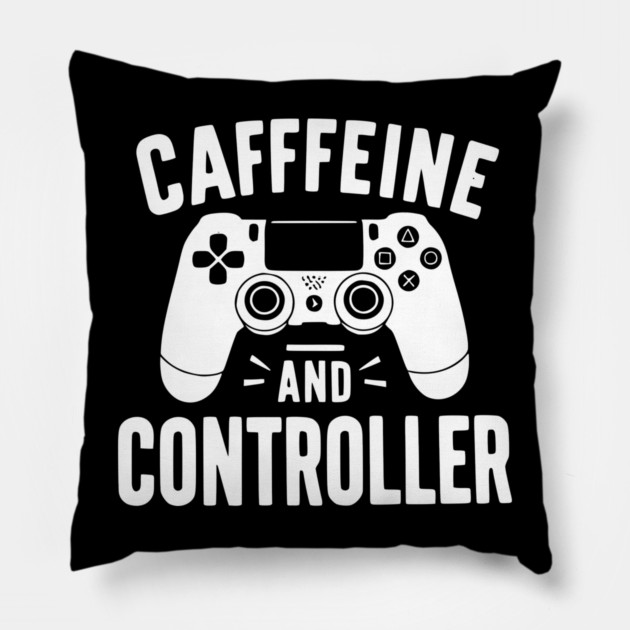 Caffeine and Controller Pillow by Frank Ring
