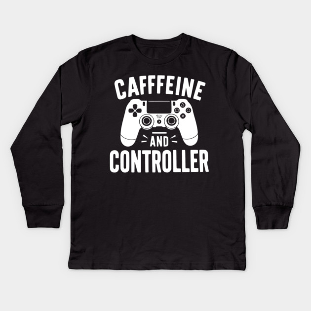 Caffeine and Controller Kids Long Sleeve T-Shirt by Frank Ring
