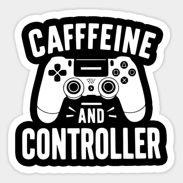 Caffeine and Controller Sticker by Frank Ring