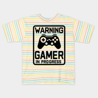 Warning Gamer in Progress Kids T-Shirt