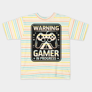 Warning Gamer in Progress Kids T-Shirt