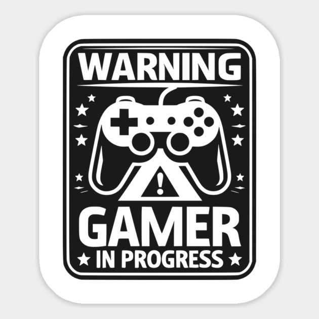 Warning Gamer in Progress Magnet by Frank Ring
