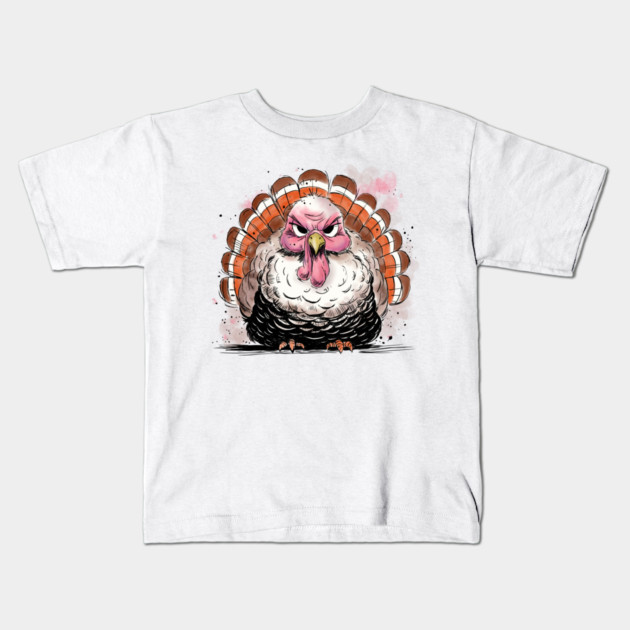 Grumpy Turkey Kids T-Shirt by H. R. Sinclair