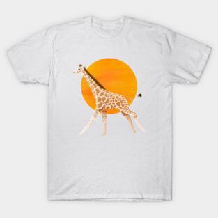 Giraffe and Sun | Color Illustration T-Shirt
