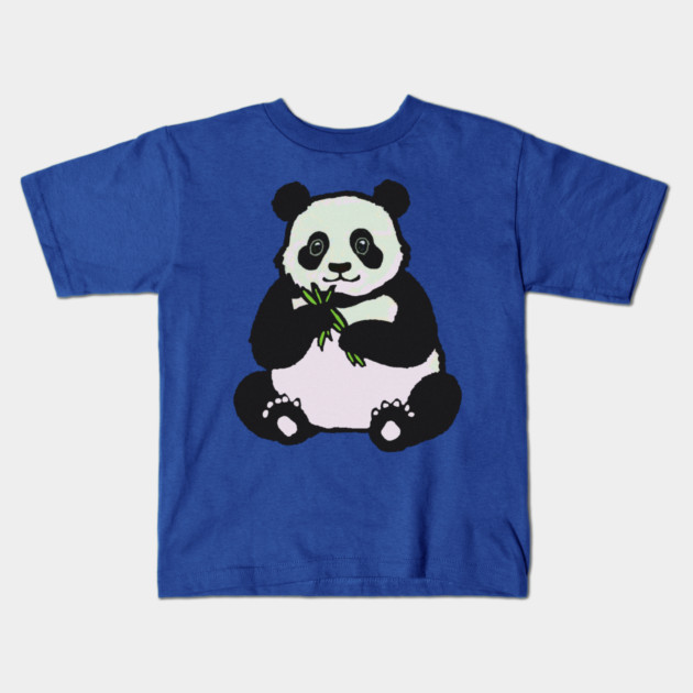 Panda Bear Eating Kids T-Shirt by DonWillisJrArt