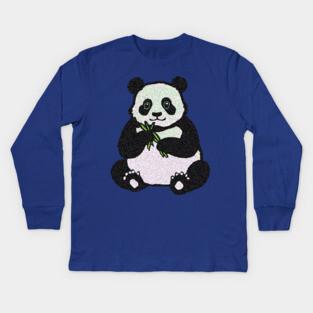 Panda Bear Eating Kids Long Sleeve T-Shirt