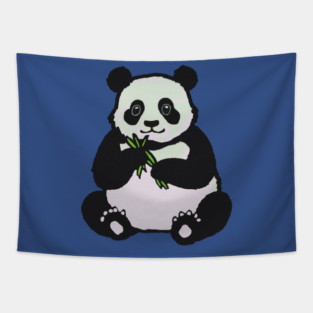 Panda Bear Eating Tapestry