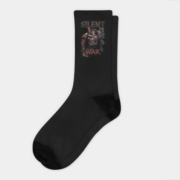 Silent War Cyber Samurai Warrior Design Socks by Designed By Marty