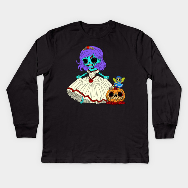 Zombie Cinderella Kids Long Sleeve T-Shirt by H. R. Sinclair