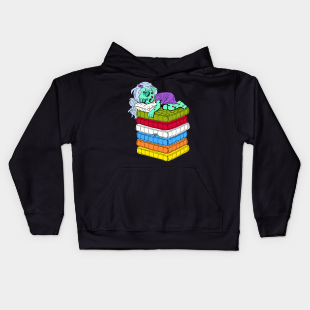 Zombie Princess and the Pea Kids Hoodie by H. R. Sinclair