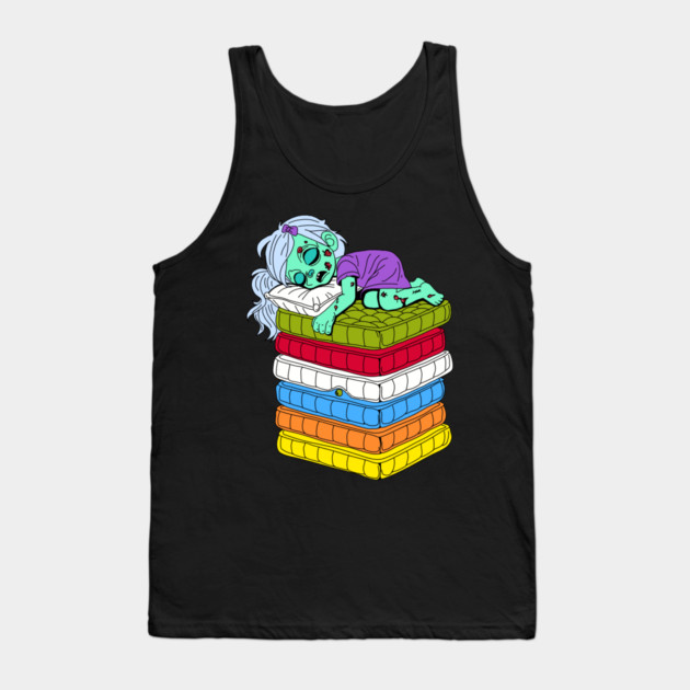 Zombie Princess and the Pea Tank Top by H. R. Sinclair