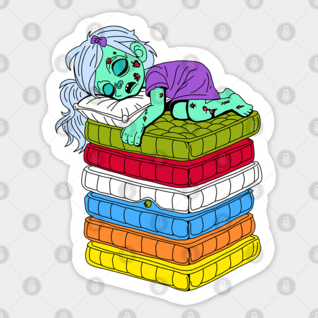 Zombie Princess and the Pea Sticker by H. R. Sinclair