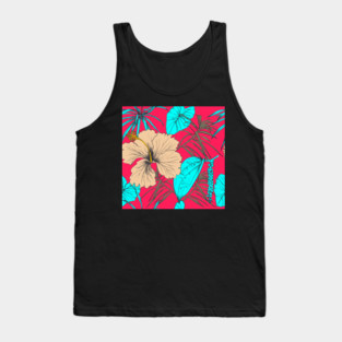Tropical exotic flowers and leaves Tank Top