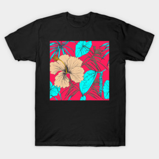 Tropical exotic flowers and leaves T-Shirt