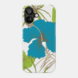 Tropical exotic flowers and leaves Phone Case