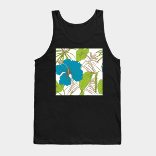 Tropical exotic flowers and leaves Tank Top