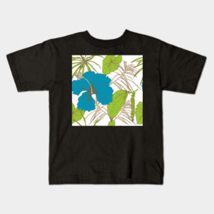 Tropical exotic flowers and leaves Kids T-Shirt