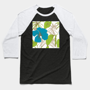 Tropical exotic flowers and leaves Baseball T-Shirt