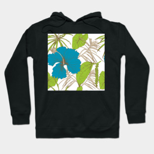 Tropical exotic flowers and leaves Hoodie
