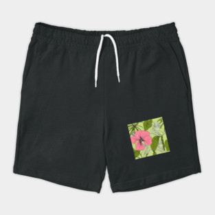 Tropical exotic flowers and leaves Shorts