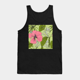 Tropical exotic flowers and leaves Tank Top