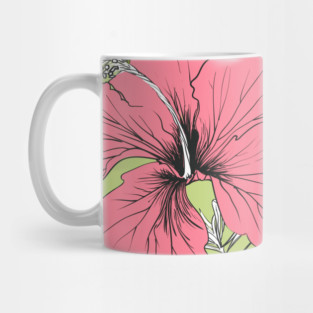 Tropical exotic flowers and leaves Mug