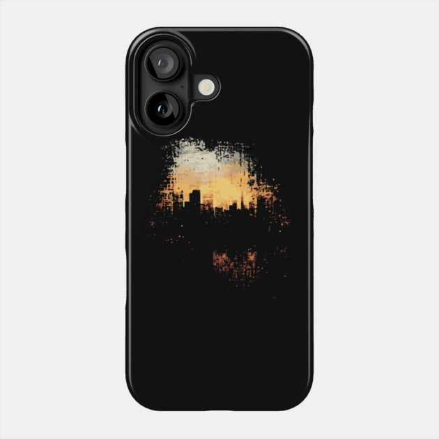 Futuristic Grunge City Silhouette - Postmodern Chaos Phone Case by TuncGK