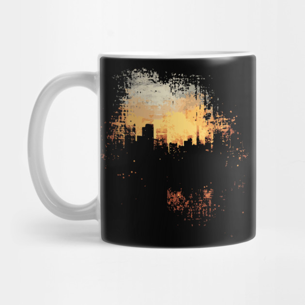 Futuristic Grunge City Silhouette - Postmodern Chaos by TuncGK