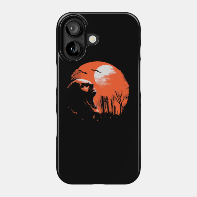 Spooky Skeleton Silhouette - Retro Moonlit Halloween Phone Case by TuncGK