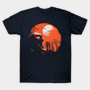 Spooky Skeleton Silhouette - Retro Moonlit Halloween T-Shirt