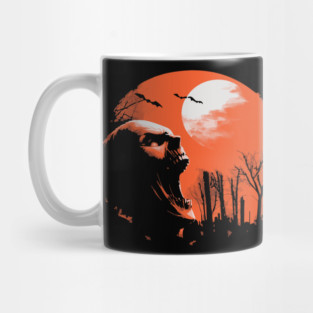 Spooky Skeleton Silhouette - Retro Moonlit Halloween Mug