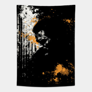 Weary Medieval Warrior Silhouette - Elegant and Hopeless Tapestry