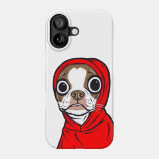 Brown Boston Terrier Hoodie Phone Case