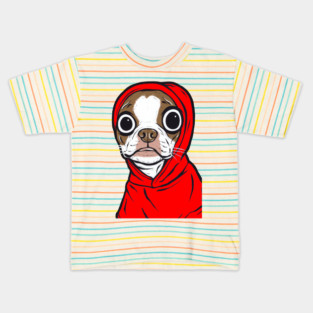 Brown Boston Terrier Hoodie Kids T-Shirt