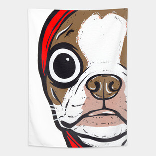 Brown Boston Terrier Hoodie Tapestry